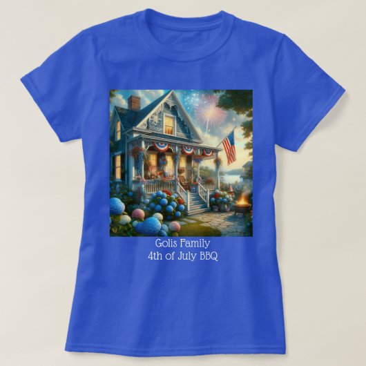 Rood Wit Blauw 4 juli T-shirt (Design voorkant)