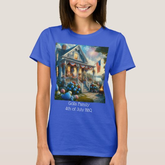 Rood Wit Blauw 4 juli T-shirt (Voorkant)