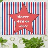 Rood Wit Blauw 4 juli Theedoek (Gevouwen)
