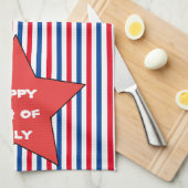 Rood Wit Blauw 4 juli Theedoek (Quarter Fold)