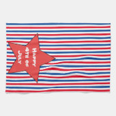 Rood Wit Blauw 4 juli Theedoek (Horizontaal)