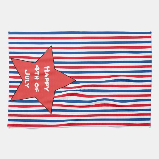 Rood Wit Blauw 4 juli Theedoek (Horizontaal)