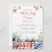 Rood Wit Blauw 4 juli Zomer Picknick Kaart (Voorkant)
