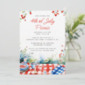 Rood Wit Blauw 4 juli Zomer Picknick Kaart (Staand voorkant)