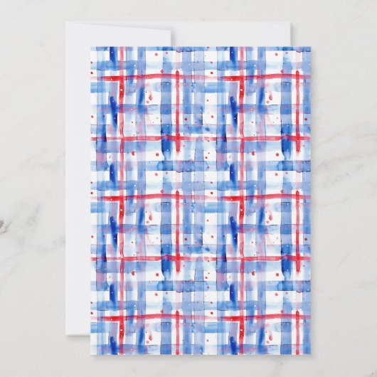 Rood Wit Blauw 4 juli Zomer Picknick Kaart (Achterkant)