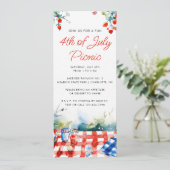 Rood Wit Blauw 4 juli Zomerpicknick Kaart (Staand voorkant)