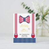 Rood Wit Blauw 4th Juli Baby shower Dank u Kaart (Staand voorkant)