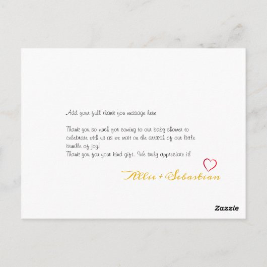 Rood Wit Blauw 4th Juli Baby shower Dank u Kaart (Achterkant)