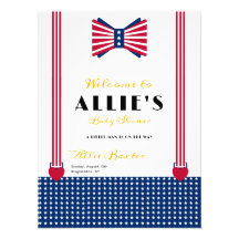 Rood Wit Blauw 4th Juli Baby shower Welkomstbord