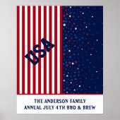 Rood Wit Blauw 4th van Juli Familie Onafhankelijkh Poster (Voorkant)