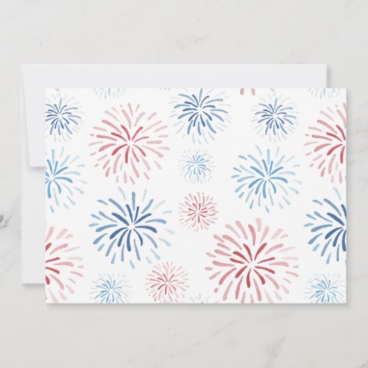 Rood Wit Blauw 4th van Juli Gezamenlijk Verjaardag Kaart (Achterkant)