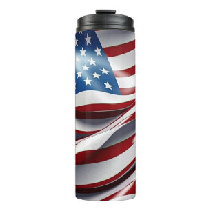 ROOD WIT BLAUW ABSTRACT AMERIKAANSE VLAG THERMOSBEKER