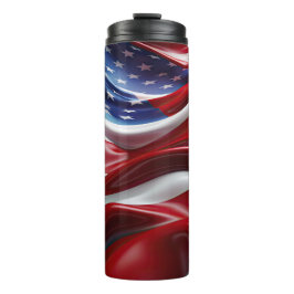 ROOD WIT BLAUW ABSTRACT AMERIKAANSE VLAG THERMOSBEKER