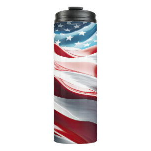 ROOD WIT BLAUW ABSTRACT AMERIKAANSE VLAG THERMOSBEKER