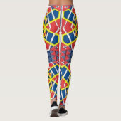 rood wit blauw abstract leggings (Achterkant)