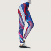Rood Wit Blauw Abstract met Uw Naam Leggings (Rechts)