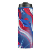 Rood Wit Blauw Abstract met Uw Naam Thermosbeker (Voorkant)