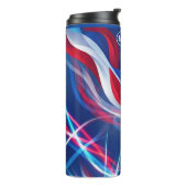 Rood Wit Blauw Abstract met Uw Naam Thermosbeker (Gedraaid links)