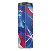 Rood Wit Blauw Abstract met Uw Naam Thermosbeker (Achterkant)
