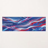 Rood Wit Blauw Abstract met Uw Naam Yogamat (Voorkant (horizontaal))