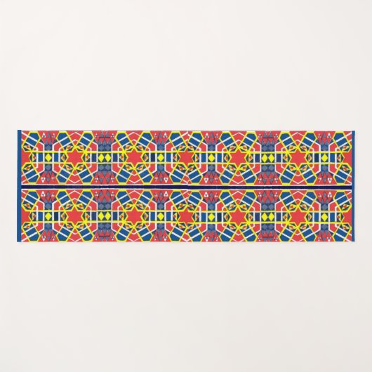 rood wit blauw abstract yogamat (Voorkant (horizontaal))