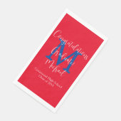 Rood Wit Blauw Afstudeerpartijnaam Monogram Servet (Hoek)