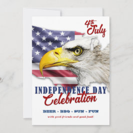 Rood, Wit & Blauw American Eagle 4th van Juli Fees Kaart