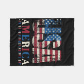 Rood Wit Blauw Amerika 4 Juli Patriottisch  Fleece Deken (Voorkant (Horizontaal))