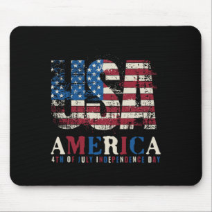 Rood Wit Blauw Amerika 4 Juli Patriottisch Muismat