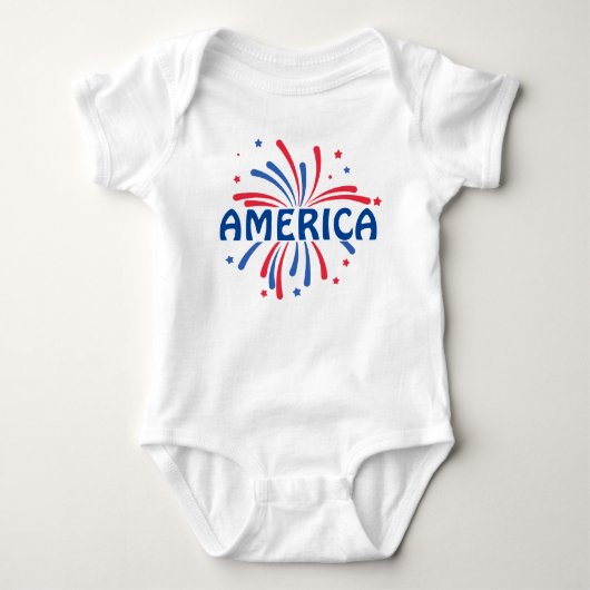 Rood, wit & blauw Amerika 4 juli Romper (Voorkant)