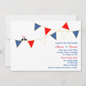 Rood Wit Blauw Amerika Bunting Huwelijksuitnodigin Kaart (Voorkant)