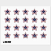 Rood Wit Blauw Amerikaans Patriottisch Modern Cust Ster Sticker (Vel)