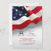 Rood, Wit & Blauw Amerikaanse vlag 4th van Juli Fe Kaart (Achterkant)