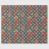  Rood Wit Blauw Amerikaanse Vlag Sterren Patroon Cadeaupapier (Vlak)