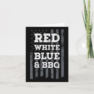 Rood Wit Blauw & BBQ - Vlag van de V.S. van 4 Kaart