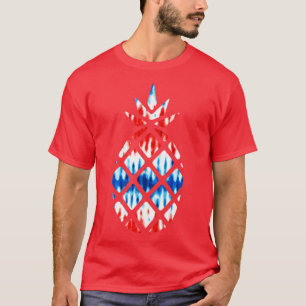 Rood Wit Blauw Ananas USA Onafhankelijkheidsdag Ju T-shirt