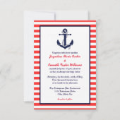 Rood Wit & Blauw Anker - 3x5 Huwelijksuitnodiging Kaart (Voorkant)