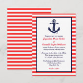 Rood Wit & Blauw Anker - 3x5 Huwelijksuitnodiging Kaart (Voorkant / Achterkant)