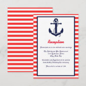 Rood Wit & Blauw Anker - Ontvangst Uitnodiging (Voorkant / Achterkant)