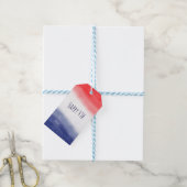 Rood Wit & Blauw Aquarel Patriottisch USA Cadeaulabel (Met Touw)