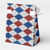 Rood, Wit, Blauw Argyle 4 Juli Glitter Bedankdoosjes (Achterkant)