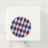 Rood, Wit, Blauw Argyle 4 Juli Glitter Bedankjes Labels (In situ)