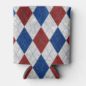 Rood, Wit, Blauw Argyle 4 Juli Glitter Blikjeskoeler (Voorkant)