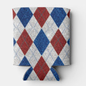 Rood, Wit, Blauw Argyle 4 Juli Glitter Blikjeskoeler (Achterkant)