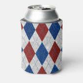 Rood, Wit, Blauw Argyle 4 Juli Glitter Blikjeskoeler (Blikje Achterkant)