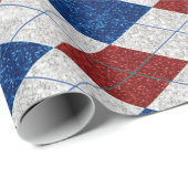 Rood, Wit, Blauw Argyle 4 Juli Glitter Cadeaupapier (Rol Hoek)