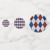 Rood, Wit, Blauw Argyle 4 Juli Glitter Confetti (Achterkanten)