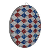 Rood, Wit, Blauw Argyle 4 Juli Glitter Dartbord (Voorkant Links)
