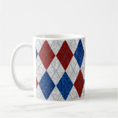 Rood, Wit, Blauw Argyle 4 Juli Glitter Koffiemok (Links)