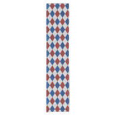 Rood, Wit, Blauw Argyle 4 Juli Glitter Korte Tafelloper (Voorkant)